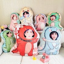 Photo diy humanoid pillow double-sided customized avatar doll custom photo couple dolls dinosaur suede pillow
