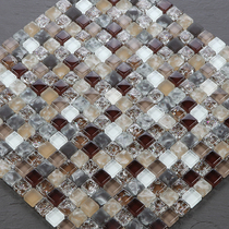 Crystal glass mosaic electroplated gold and silver mirror tile wall sticker puzzle background wall bathroom decoration