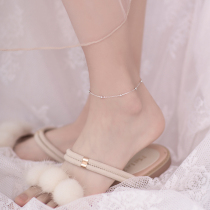 South Korea 925 silver ball anklet female simple personality fashion ins tide niche design feel cold wind ankle jewelry