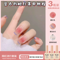 Net red small set nail polish 2021 new autumn and winter popular gradient blush nail salon special