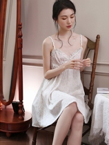 Hidden temperament~Hong Kong flavor S F Elizaba Ice silk pajamas womens summer suspenders thin sexy temptation