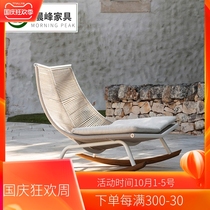 Nordic outdoor rattan chair sofa Net red rattan single casual coffee table outdoor balcony lazy recliner furniture combination