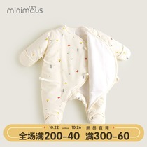 Baby jumpsuit bag handbag foot cotton thick winter clothes newborn clothes newborn clothes newborn out autumn and winter monk clothes
