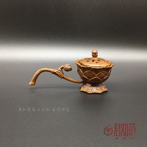 Pure copper lotus Lotus small incense burner solid copper Zen mini chic creative hand-held aromatherapy tea pet