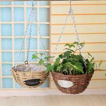Flower basket decoration personality hanging pot hanging flower pot balcony Teng grass basket hanging hanging woven wicker pendant