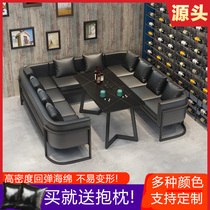 Retro industrial style bar Clear bar table and chair Coffee restaurant Music dining bar Commercial U-shaped sofa deck Dining table and chair