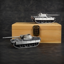 Wood Open Alloy World War II German Leopard Type G Tank 1:72 All-metal finished model ornaments