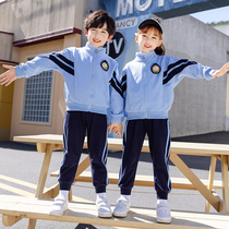 Childrens spring and autumn school uniforms New primary school Blue class uniforms three-piece kindergarten Garden uniforms Spring and autumn sports suits