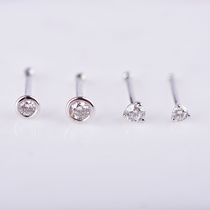 18K real gold real diamond diamond nose nail 3 points 5 points Mini small ear bone nail Masonry earrings female anti-off exquisite tide