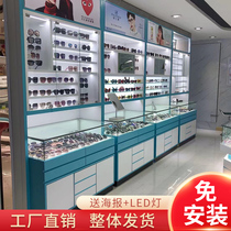 Glass counter shelves solid wooden glasses store Show cabinet in the counter of wooden mark ecological board cabinet customized