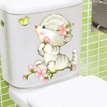 Toilet decoration stickers creative cat cute cartoon dog toilet waterproof refrigerator funny toilet stickers renovation
