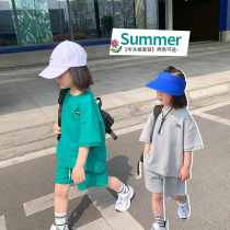 ivan home Ivan childrens clothing 2022 new boys Summer slim fit Childrens kindergarten Sport Two sets of wave