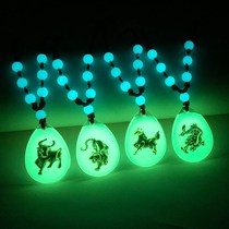 Luminous necklace Crystal luminous pendant male and female students twelve Zodiac couple pendant blessing birthday gift year of the Ox