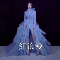 Couples travel Street shooting location photo tailing dress front short back long purple wedding photo studio theme costume