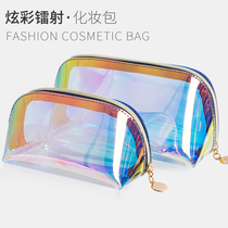 Net red laser transparent cosmetic bag women portable skin care products storage bag waterproof travel travel wash bag