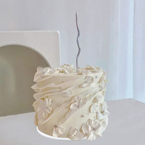 2023 New Plastic Simulation Cake Model Net Red Simple Pearl Candle Window Props Custom Fake Samples