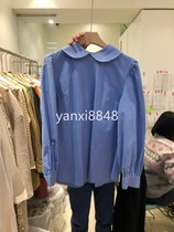 Yanxi Korea direct mail East Gate import 2021 autumn Love you more versatile ingot collar long sleeve shirt