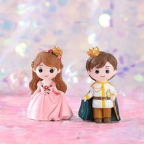 Baking Cake Decoration Princess Vera Prince Doll Ornament Children Girl Pink Birthday Card Plug-in