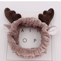 Korean Little Elk Horn hair belt wash face makeup mask antler hair band female flannel cute selling cute hair band Female