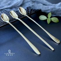 Coffee spoon stainless steel long handle spoon mixing spoon mixing stick sand ice spoon mirror creative thickening export Germany