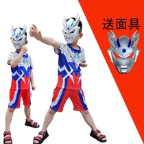 Childrens Ultraman clothes Short sleeve t-shirt Sero Obdiga Zeta COS performance clothing Boys suit summer