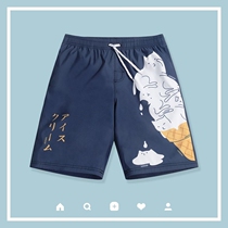 Quick-dry water park beach pants hot spring swimming trunks mens swimsuit wide loose five-point shorts to prevent embarrassment