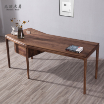 Nordic solid wood furniture black walnut desk simple personality computer desk Japanese study desk writing desk