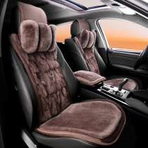 Fox fur car seat cushion winter backrest wool seat cushion three-piece fur car cushion warm female universal car seat cushion
