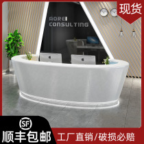 Lacquered curved front desk reception desk desk intermediary training agency company bar beauty salon hotel cashier counter