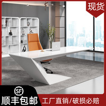 Simple modern white paint boss table chief executive table creative fashion supervisor large class table special manager desk