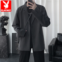 Playboy blazer mens spring and autumn loose trend brand ins top Korean version of the trend Ruffian handsome casual suit