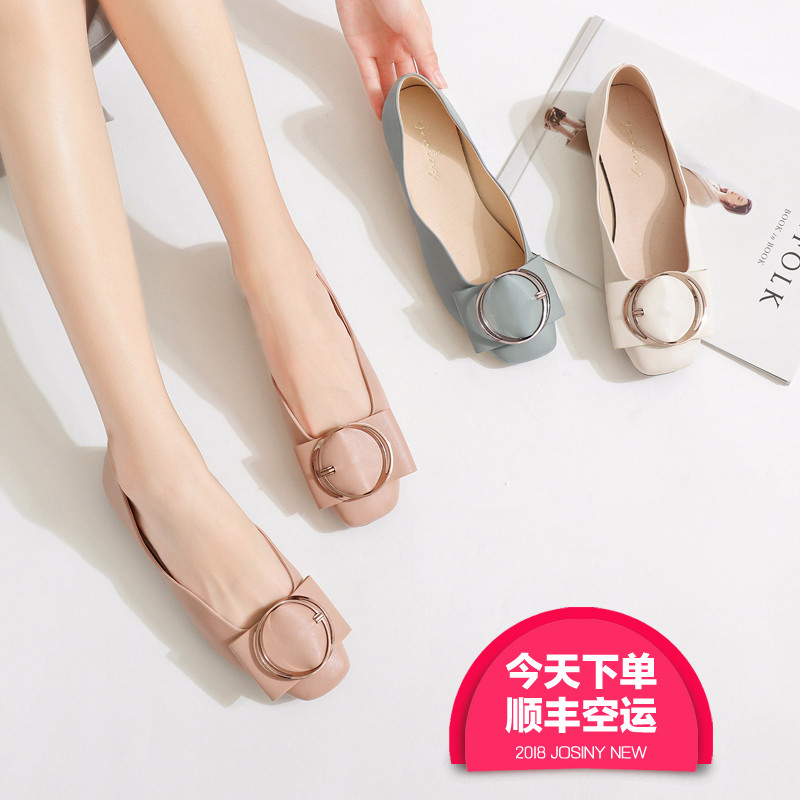 Zhuo Shini 2019 New Single Shoes, Flat soles, Boat Shoes, Fall Shoes, Fall Shoes, Fall Shoes, Four Seasons Fashion Soft Leather Summer