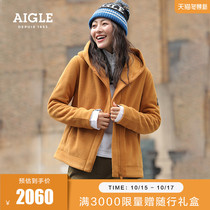 AIGLE AIGLE 2021 autumn and winter New Product EMILY Lady anti-splashing wear-resistant padded full-pull fleece jacket