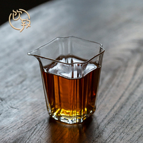Drink To Square Glass Justice Cup Day Style Sub-Tea Instrumental Home Transparent Thickened Tea Cup Kongfu Tea With High End