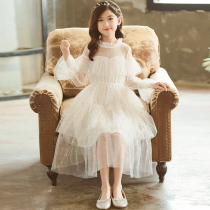 Girl dress autumn 2021 new big childrens skirt autumn girl puffy gauze princess dress Super Foreign