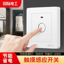 Household Type 86 concealed touch delay switch corridor electric light touch sensor type delayed touch property LED light