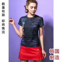 South Korea imported badminton clothing(suit)womens Kelaian short-sleeved sports T-shirt 2006 quick-drying