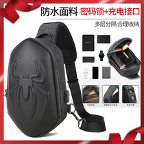 New multifunctional burglar-proof chest bag Han version tide Large capacity mens business travel waterproof USB single shoulder inclined cross-pack