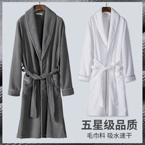 Bathrobe men towel five-star hotel spring and autumn couples robe women long absorbent bathrobe pajamas autumn and winter