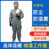 Car spray paint protective clothing dust suit one-piece with cap no static electricity farm pig farm whole body spray paint work clothes