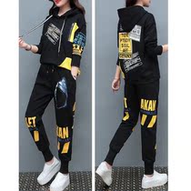 2021 autumn new fashion casual sports large size womens clothing thin age loose fat sister two-piece set