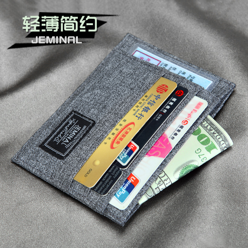 Men's Canvas Mini-Card Bag, Ultra-thin Change Driver's License Card Bag, One-in-One Wallet Driver's License Card Set, Small Card Clamp