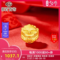 Cai Bai jewelry gold transfer beads 3D hard gold Lucky Pixiu pure gold transfer beads can be woven beaded men and women can wear