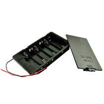 No 5 6-cell buckle cover battery box 9V with cover 6-cell No 5 with red and black wire 6-cell AA battery box with cover 9V