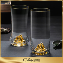 Kelloge CALOPS Jiangshan Green Tea Cup Set Crystal Glass Home Heat Resistant Tea Cup Multi-purpose Water Cup Gift Box