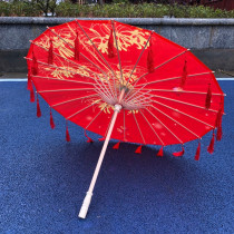 Ancient costume umbrella flower city cos red umbrella Hanfu photo parachute classical Chinese style decorative umbrella ancient wind tassel umbrella