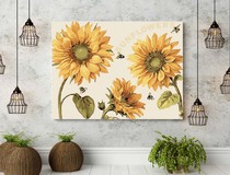 diy digital oil painting living room restaurant flower simple filling color hand-painted decoration painting oil color painting sunshine sunflowers