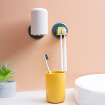 Dental cylinder holder wall-mounted toilet toothbrush holder-free hanging toothbrush artifact toothbrush cup shelf Holder