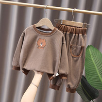 Boys autumn suit 2021 New Tide childrens clothing autumn boys foreign-style small children Spring and Autumn fashionable handsome