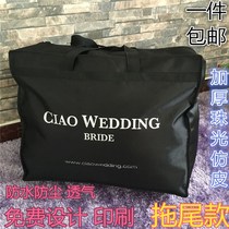 Large tail wedding box storage bag Large dress dust bag Wedding handbag free printing